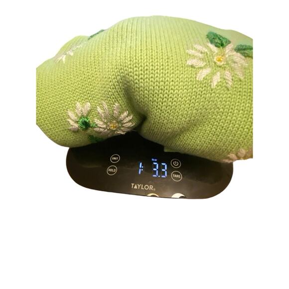 Quacker Factory Lime Green Crewneck Sweater With Daisies Oversized Large - Picture 15 of 15